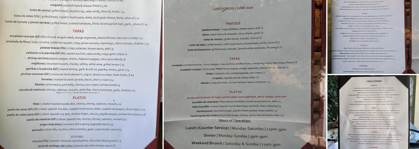Finca Menu