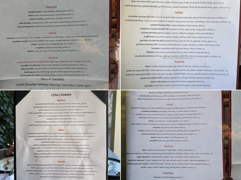 Finca Menu