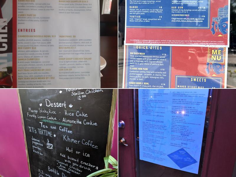 Kampuchea Kitchen Cambodian Bistro Menu