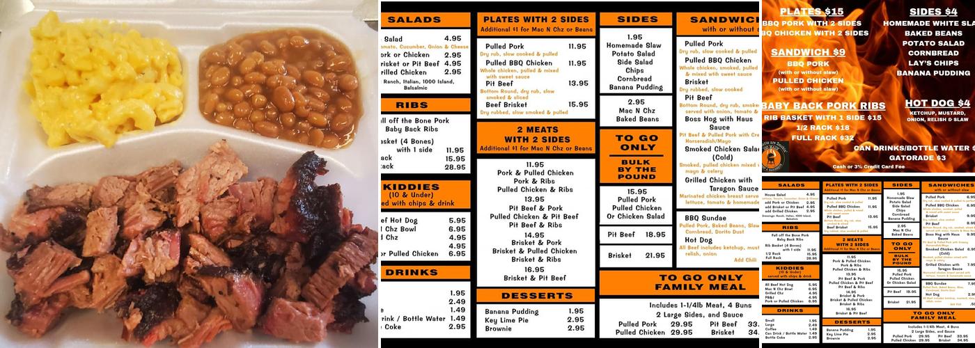 100 Main Beef & BBQ Menu