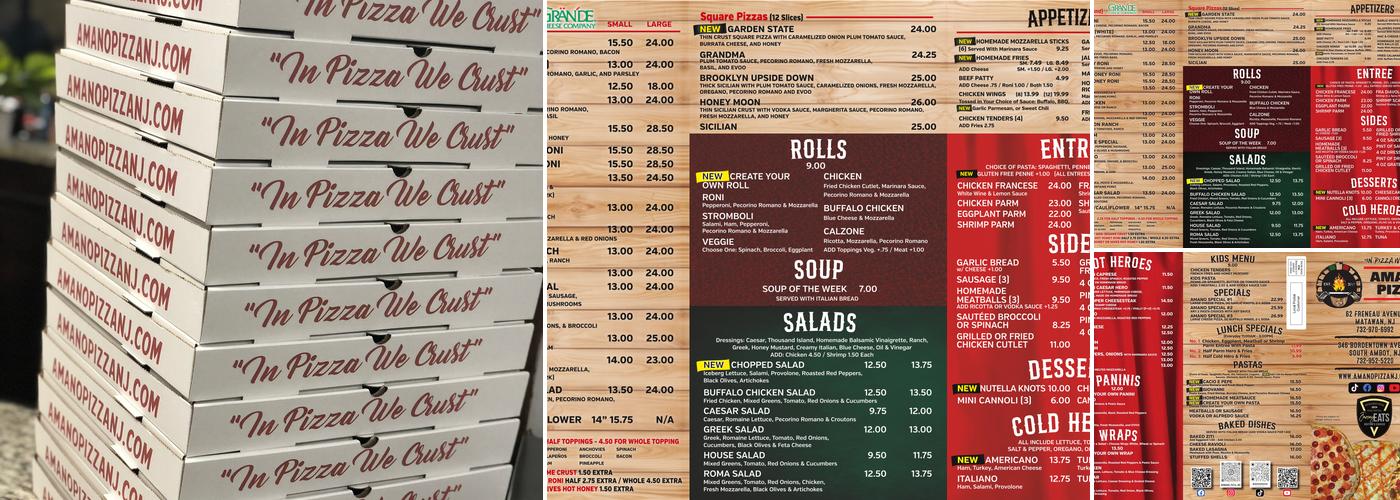 Amano Pizza-Matawan Menu