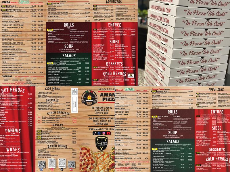 Amano Pizza-Matawan Menu