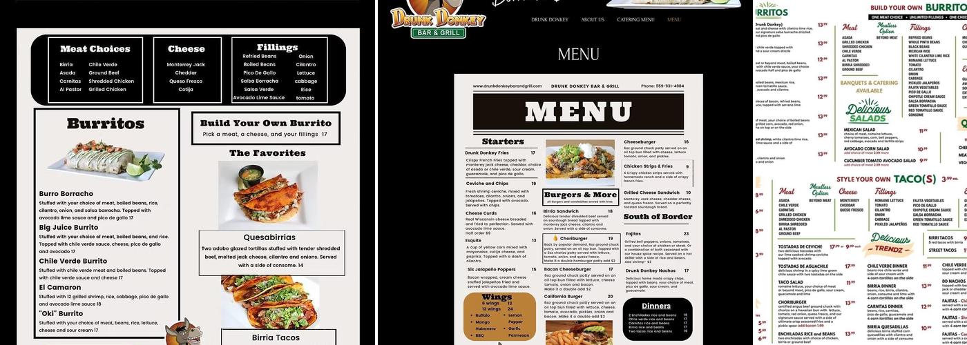 Drunk Donkey Bar & Grill Menu
