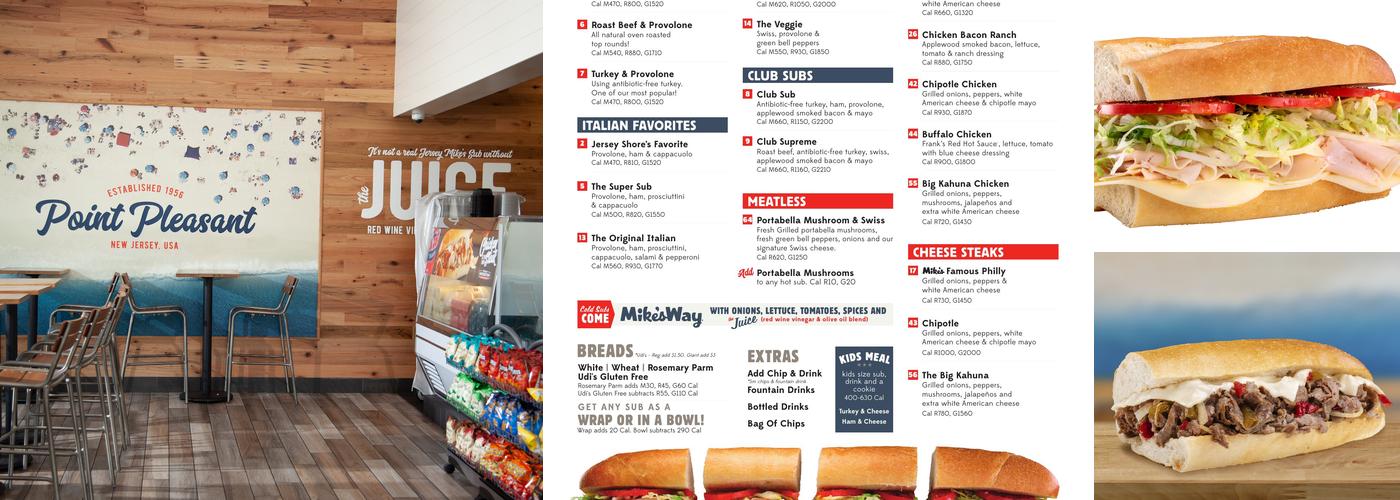 Jersey Mike's Subs Menu