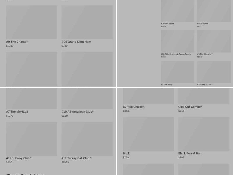 Subway Menu