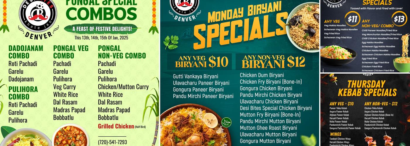 Desi Bites Menu