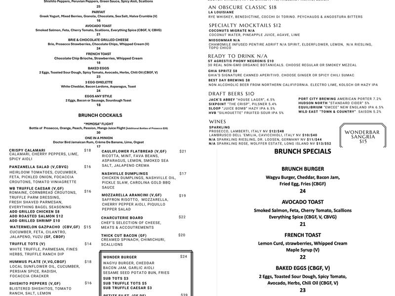 Wonderbar Beacon Menu