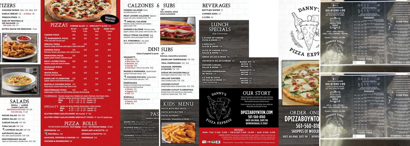 Danny’s Pizza Express Menu