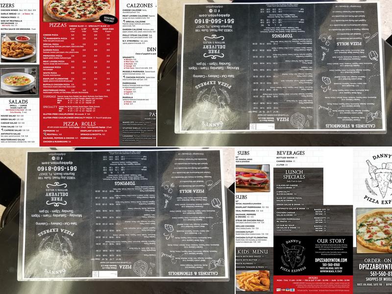 Danny’s Pizza Express Menu