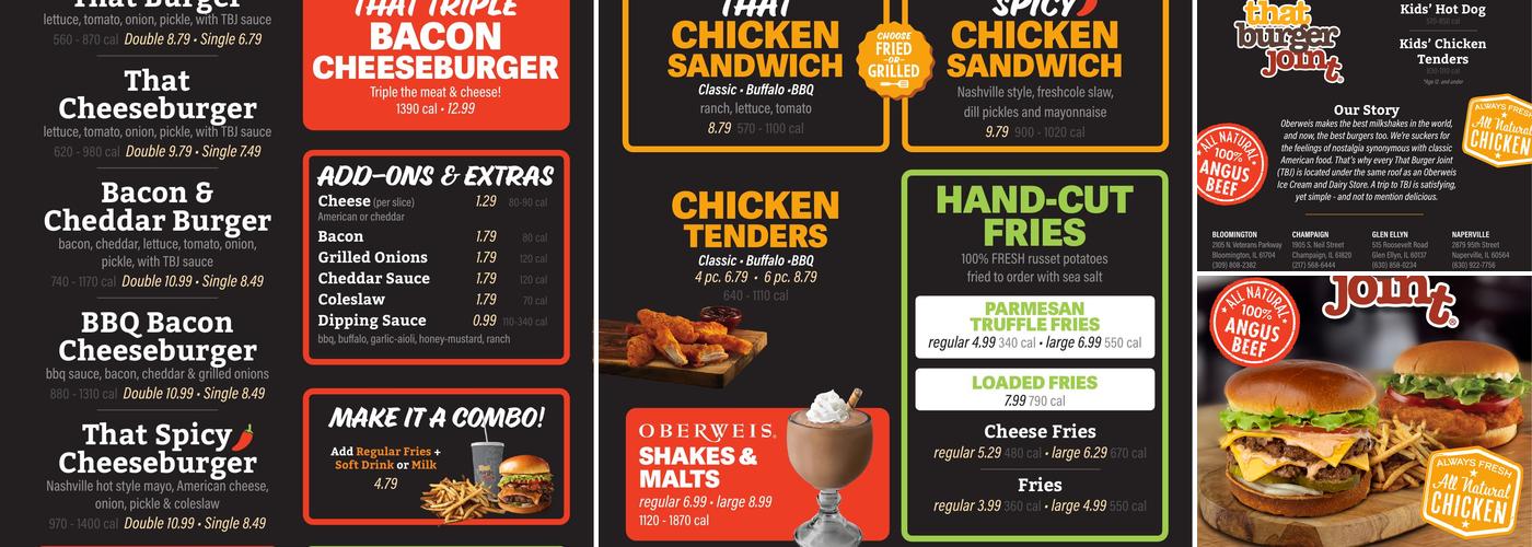 That Burger Joint Menu