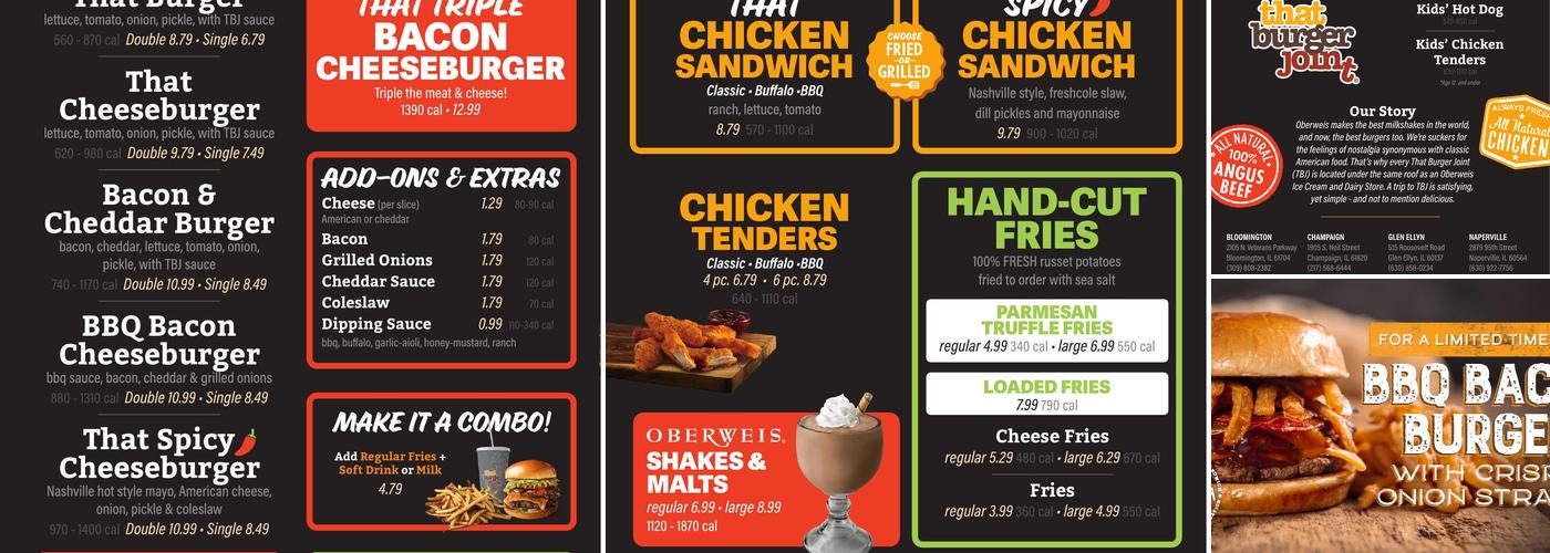 That Burger Joint Menu