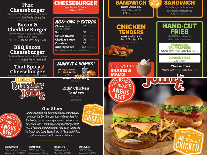That Burger Joint Menu