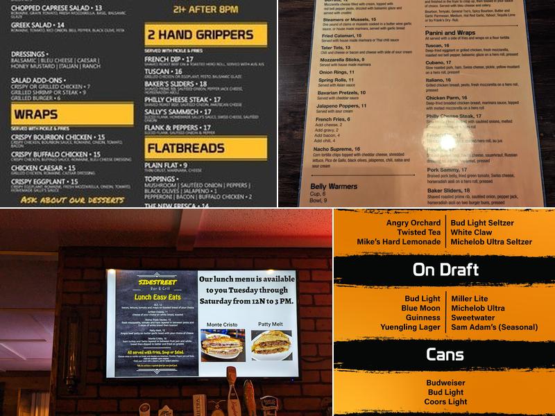 SideStreet Bar & Grill Menu
