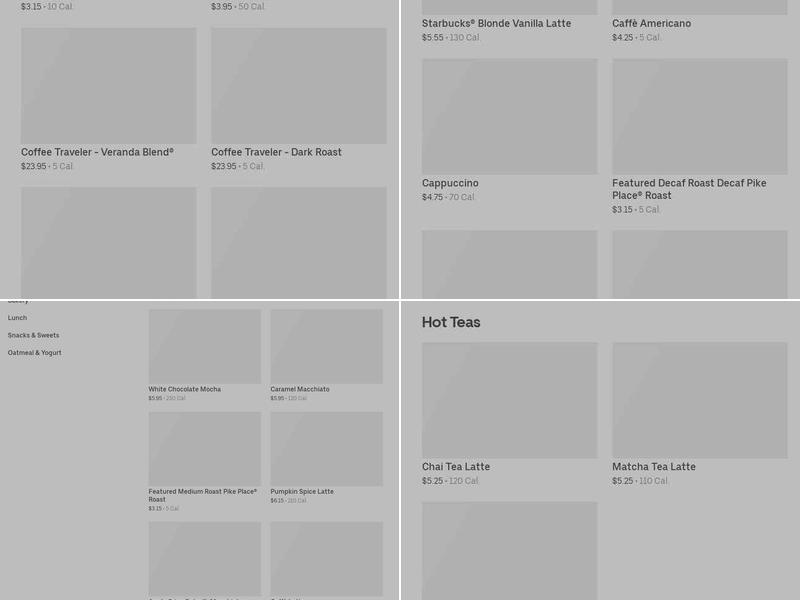 Starbucks Menu
