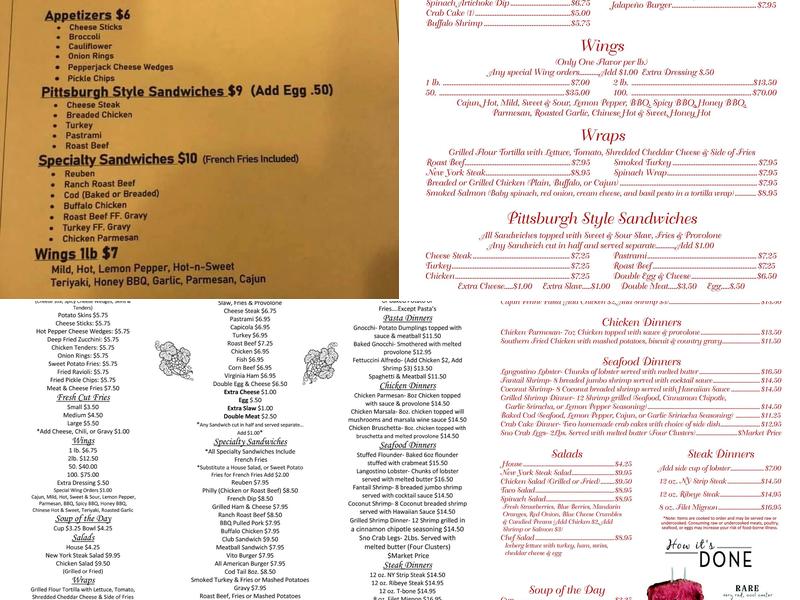 Vito's 2 Menu
