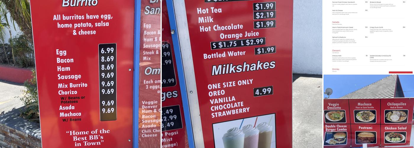 Bobos Corp Menu