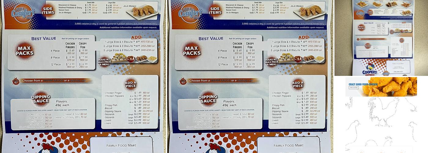 Cooper’s Express Menu
