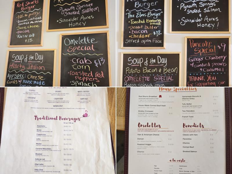 Red Shorts Cafe Menu