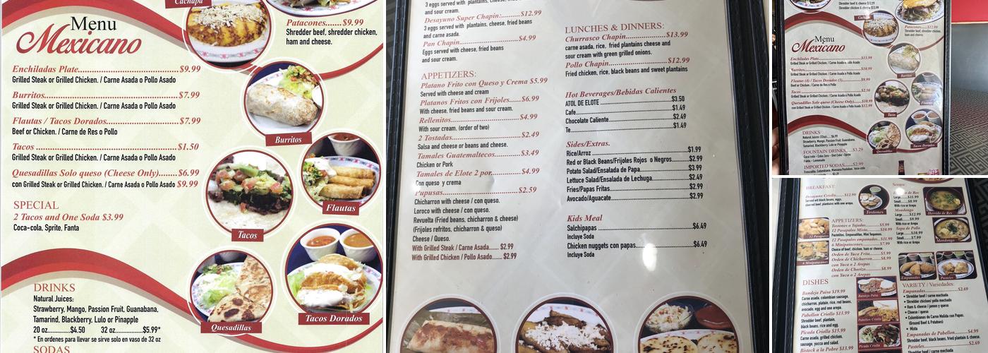 Sabor Latino Menu