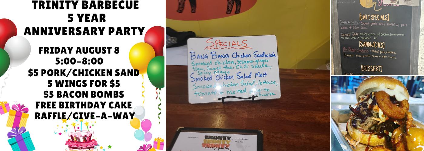 Trinity Barbecue Menu