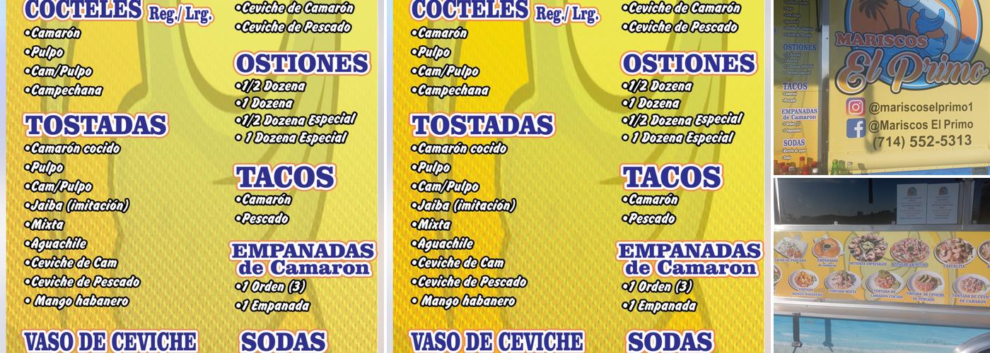 Mariscos El Primo Menu