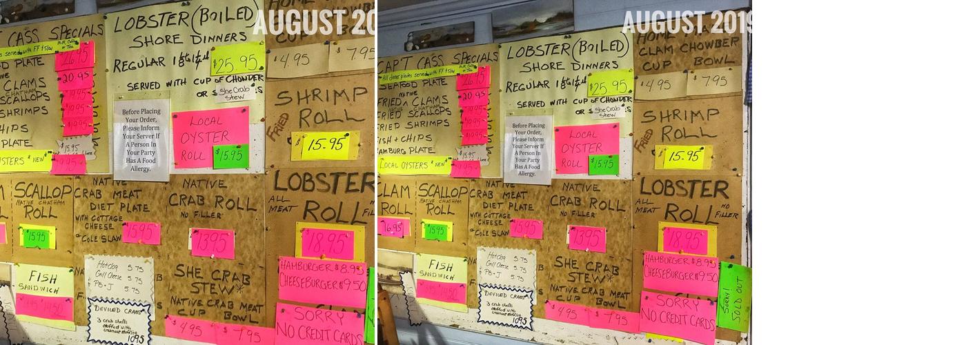 Captain Cass Rock Harbor Seafood Menu