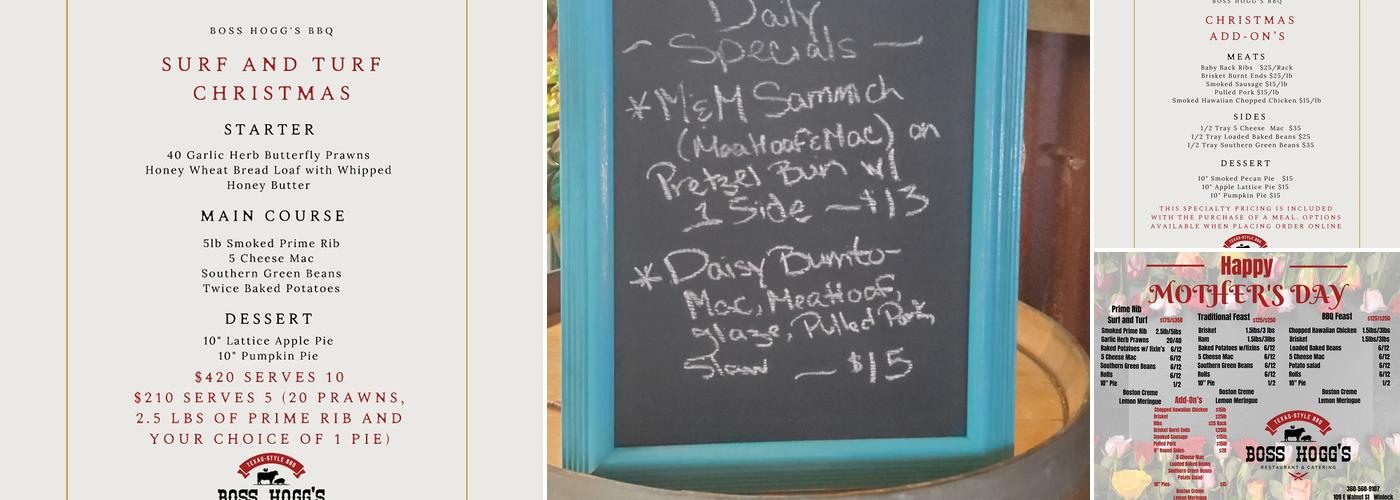 Boss Hogg's BBQ and Catering Menu