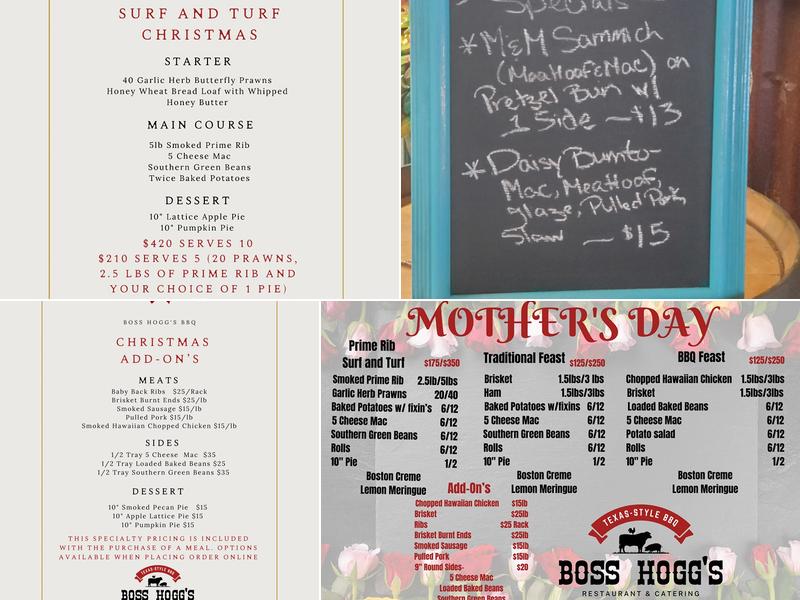 Boss Hogg's BBQ and Catering Menu