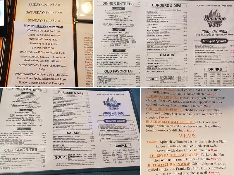 Napavine Diner Menu