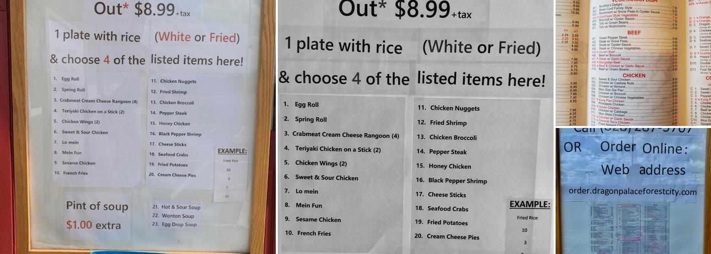 Dragon Palace Menu