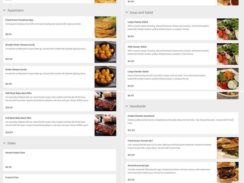 The Three Legged Pig Menu