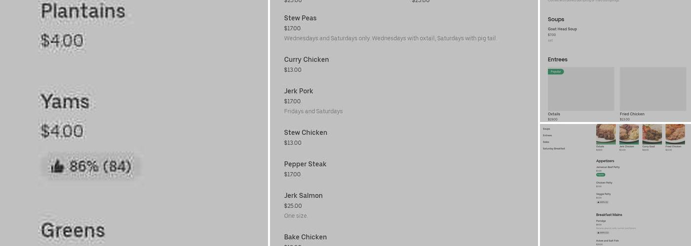 Audrey’s Caribbean kitchen Menu