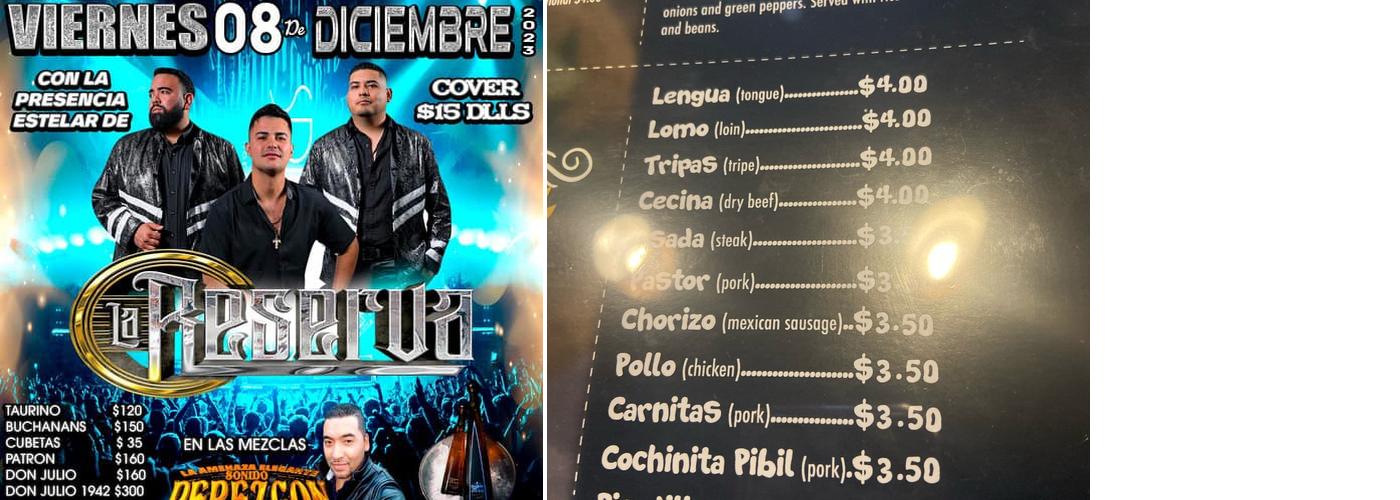 EL TAURINO MEXICAN GRILL Menu