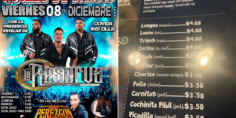 EL TAURINO MEXICAN GRILL Menu