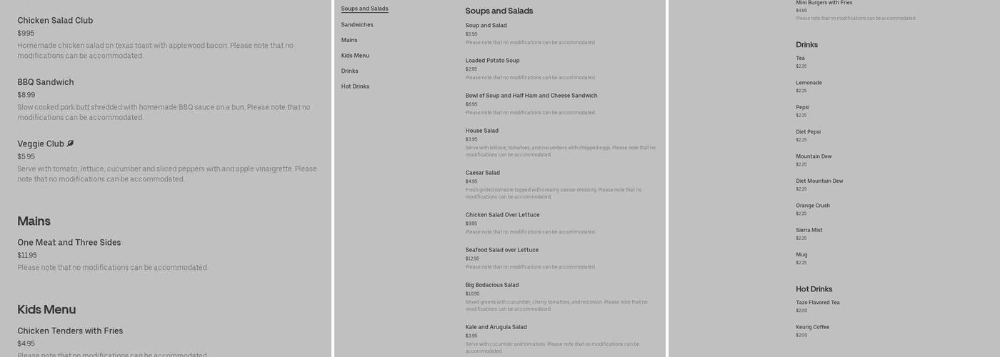 Camden Spice Bistro Menu