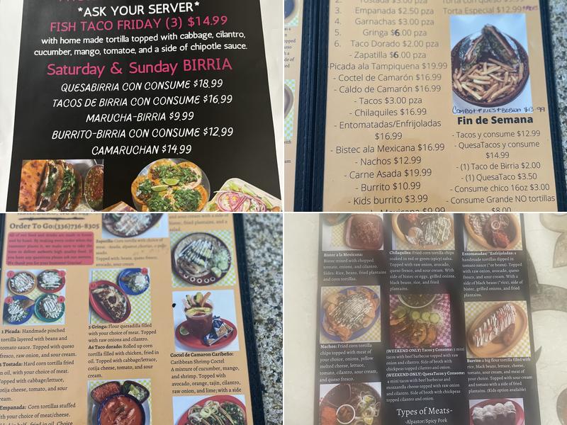 La Escondidita Mexican Kitchen Menu