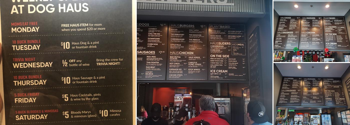 Dog Haus Biergarten Menu