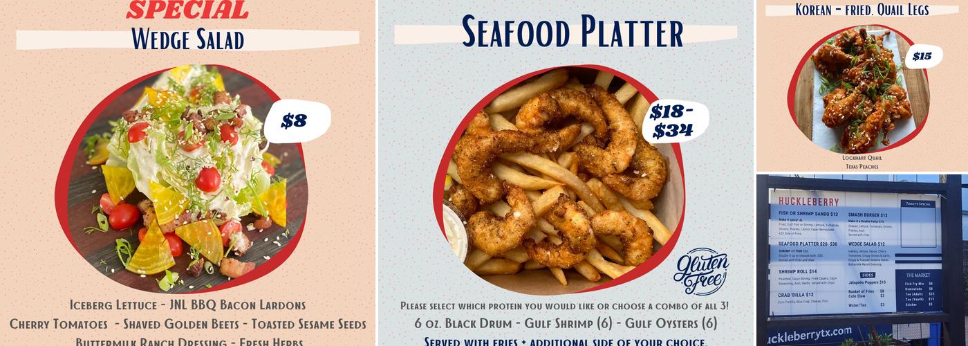 Huckleberry Menu