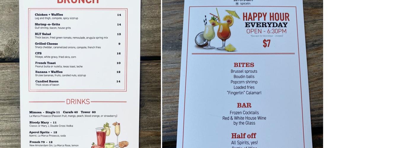 Spice Kitchen 7 Menu