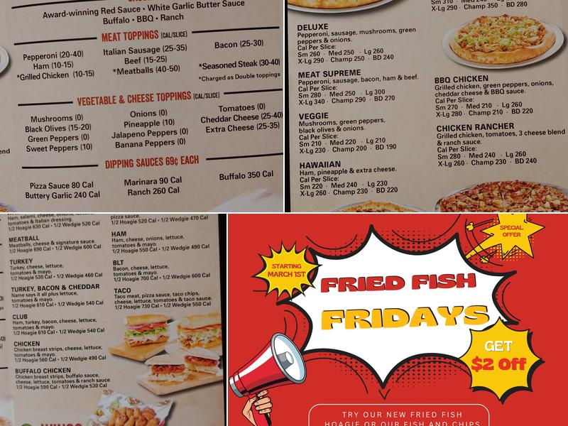 Fox's Pizza Den Menu