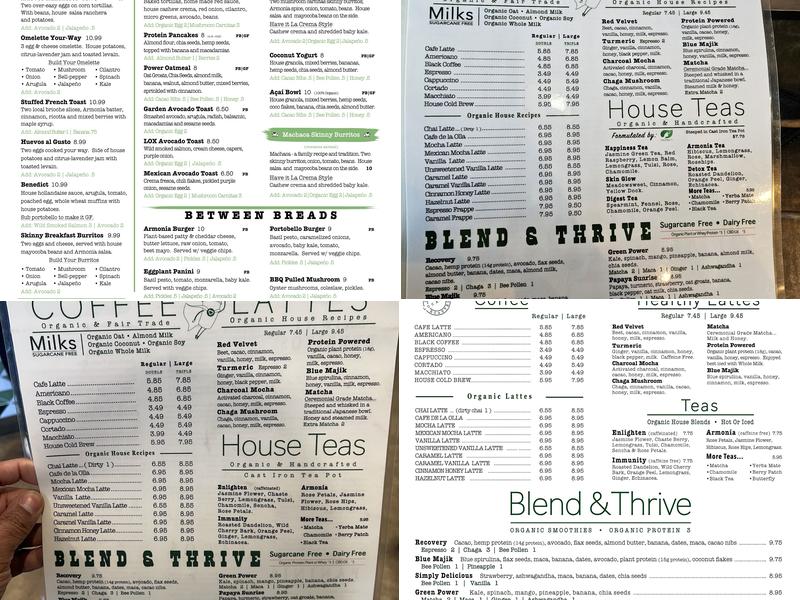 Armonia Kitchen Menu