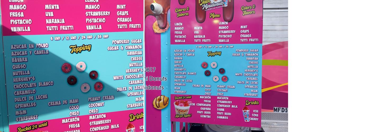 Javi Mini Donuts Menu