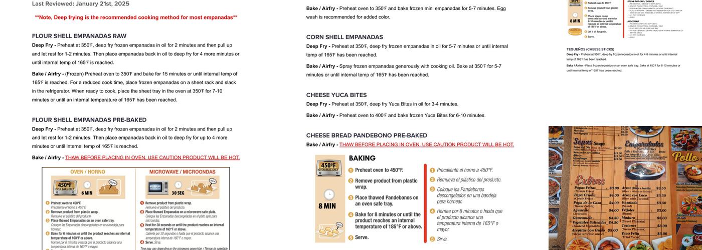 Brisas Elmora - Bakery & Restaurant Menu