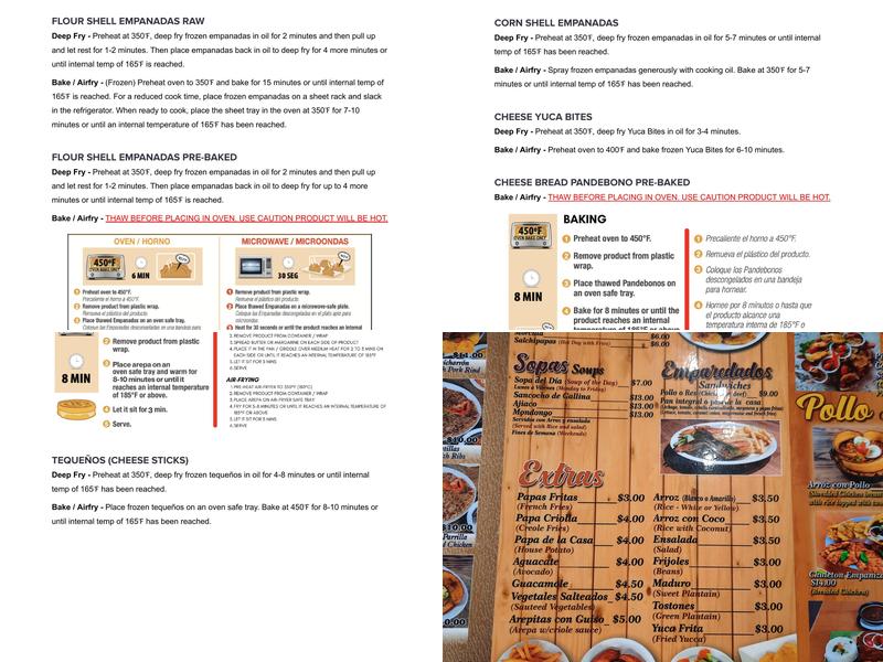 Brisas Elmora - Bakery & Restaurant Menu