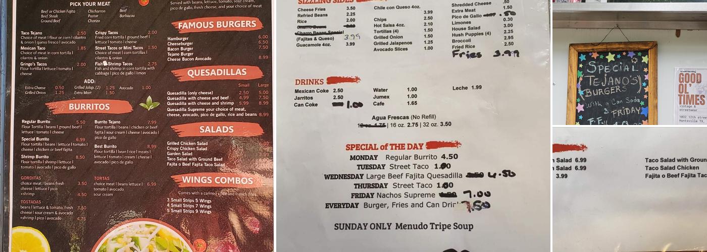 EL TEJANO Menu