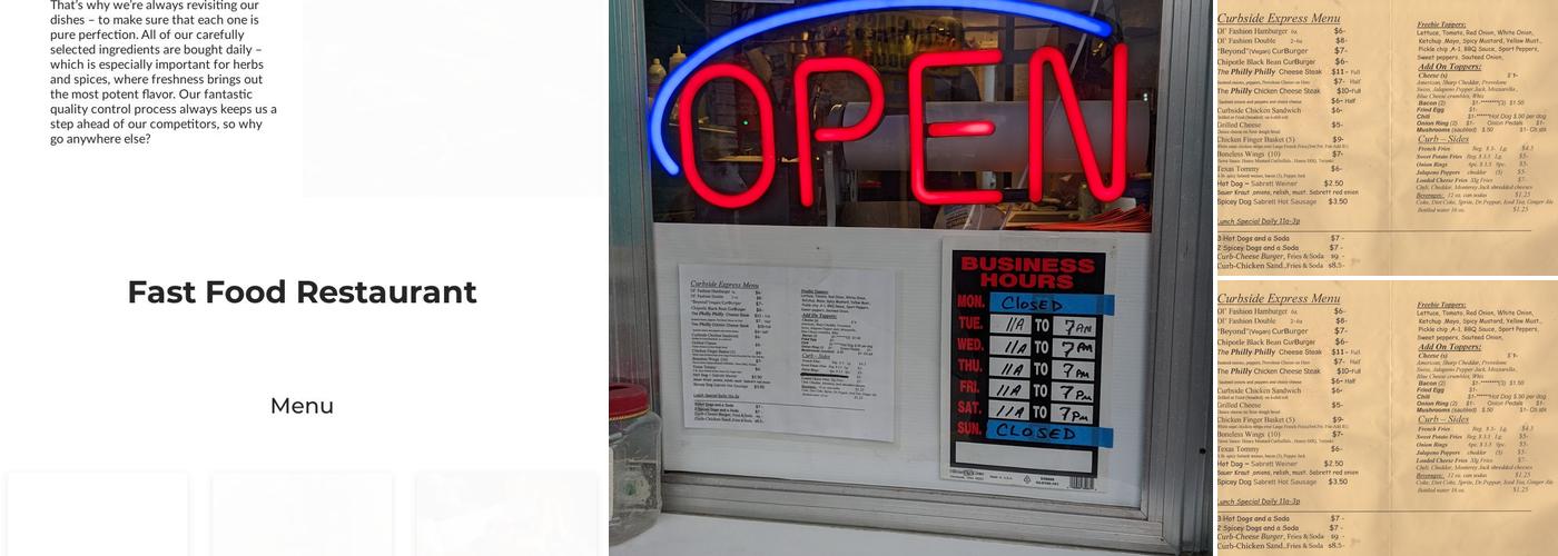 Curbside Express Menu