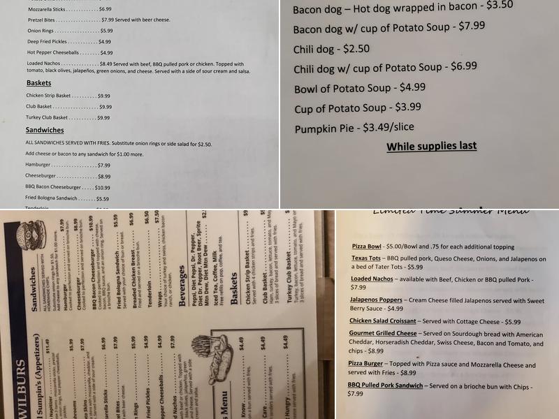 Wilburs Menu