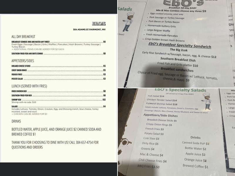EBO's Menu