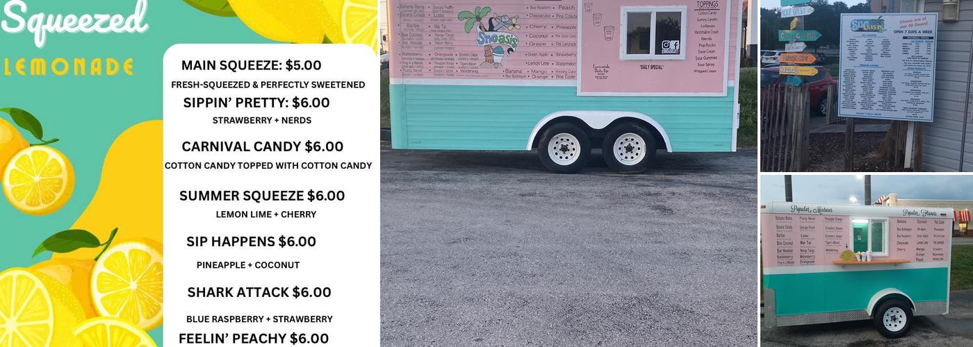 Snoasis Shaved Ice Menu