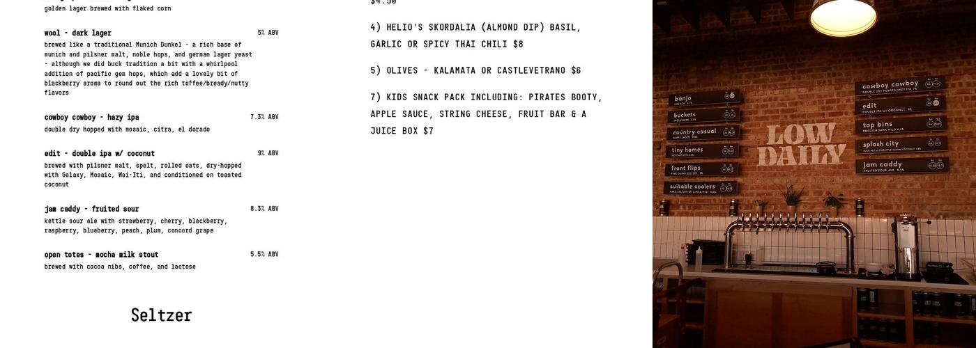 Low Daily Menu